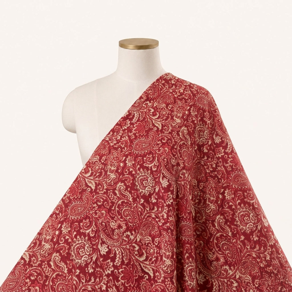 Pink Paisley Crepe Fabric Draped as a saree