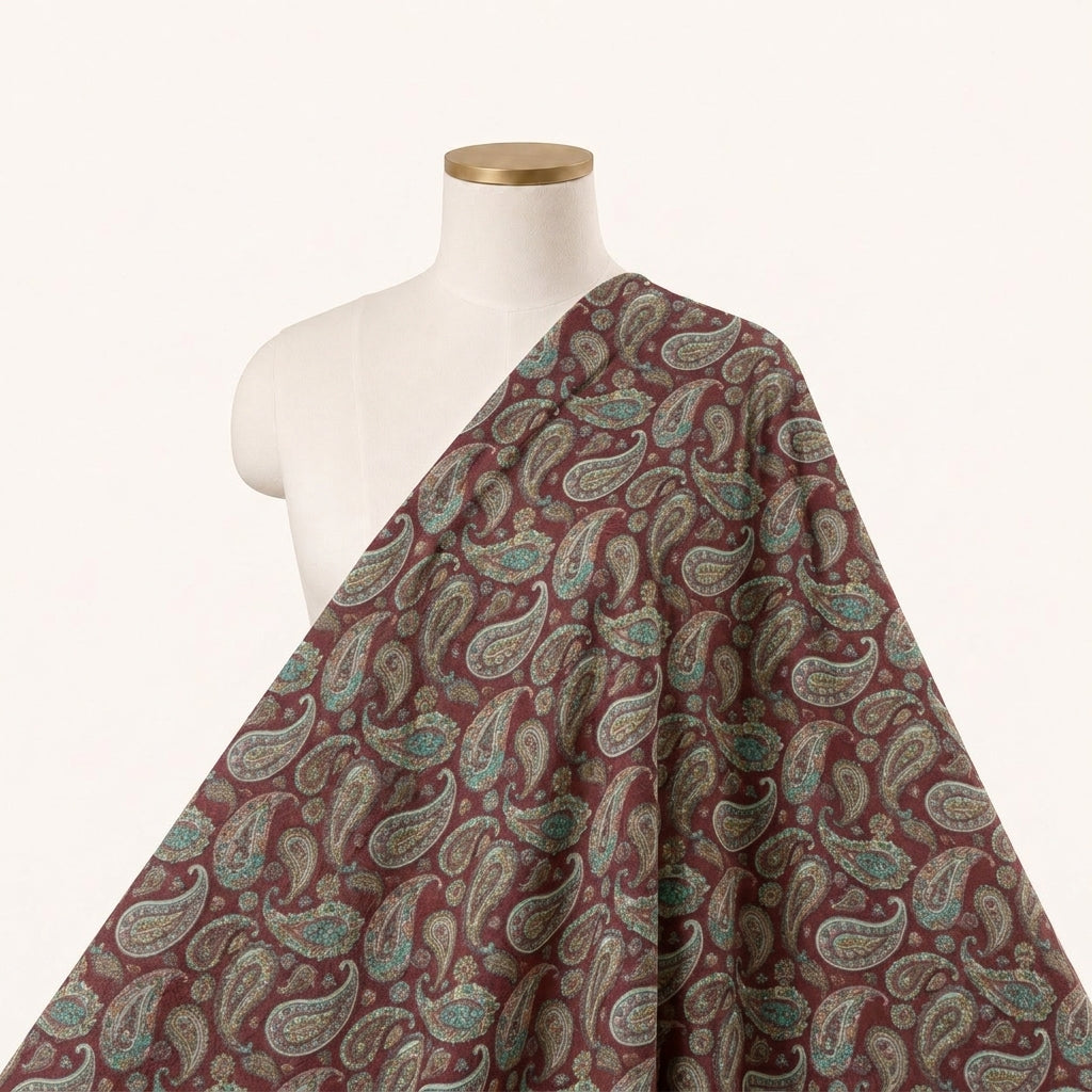 Pink Paisley Crepe Fabric Draped as a saree