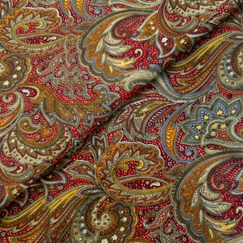 Folded Yellow Floral Crepe Fabric