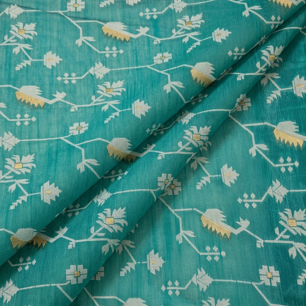 Folded Green Chanderi Fabric