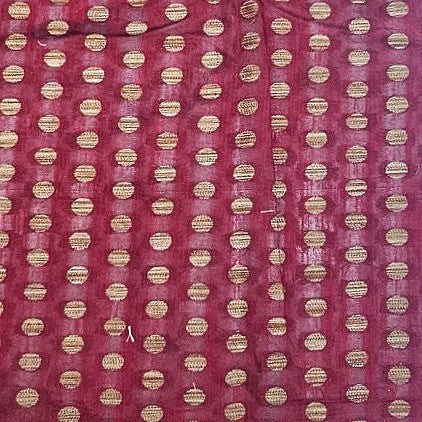 Maroon Butta Chanderi Fabric, laid flat