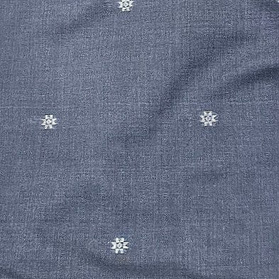 Grey Ikat Cotton Fabric, laid flat