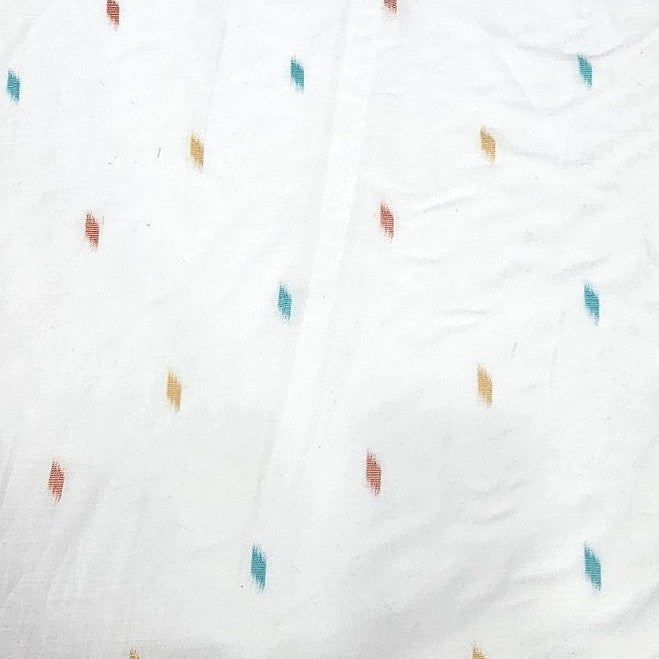 Blue Ikat Cotton Fabric, laid flat