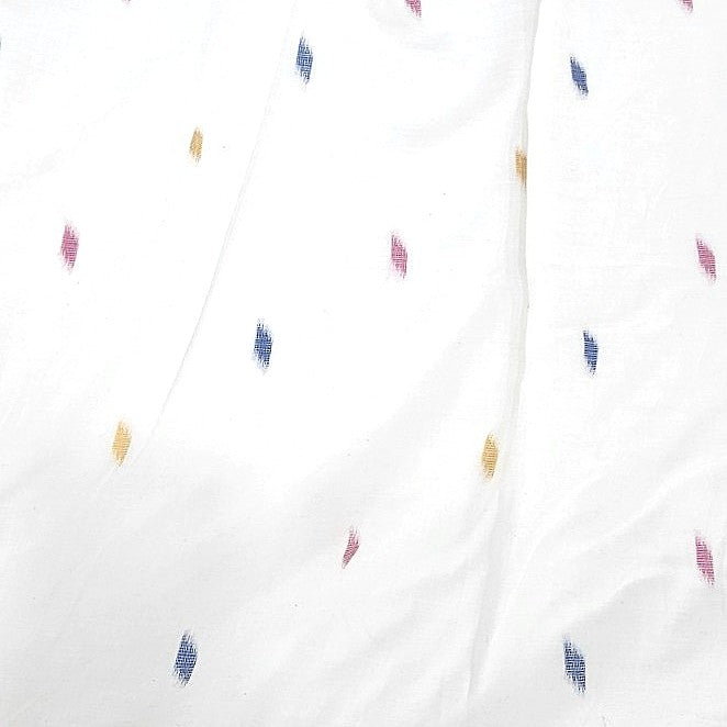 Yellow Ikat Cotton Fabric, laid flat