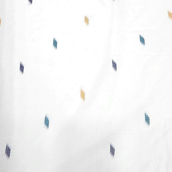 Green Ikat Cotton Fabric, laid flat