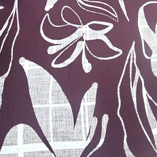 Wine Leaf Rayon Fabric, laid flat
