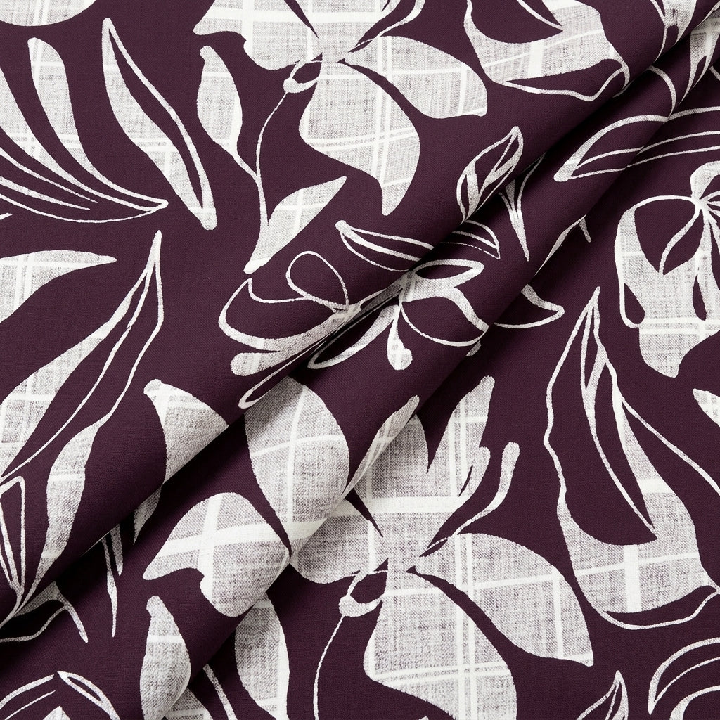 Folded Wine Leaf Rayon Fabric