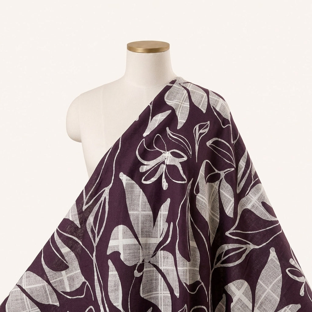 Wine Leaf Rayon Fabric Draped as a saree