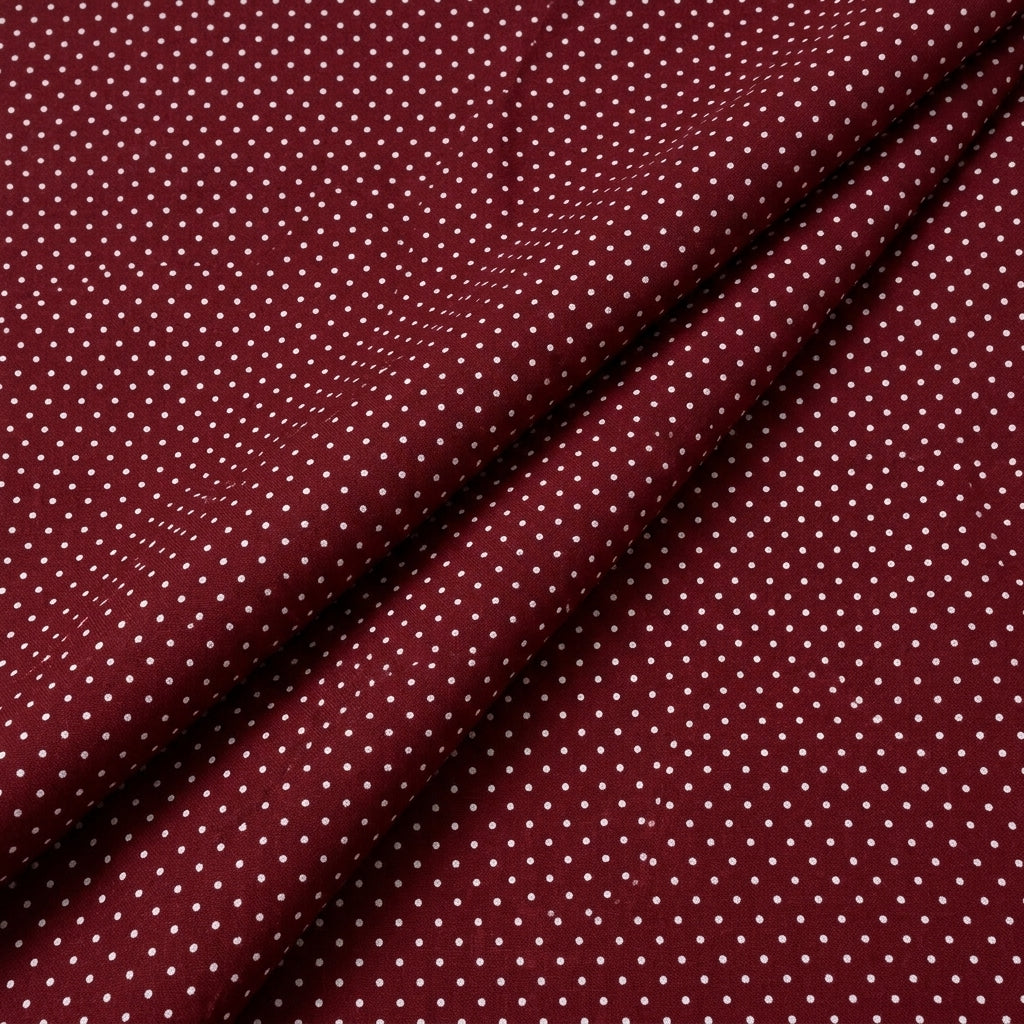 Folded Brown Polka Dots Cotton Fabric