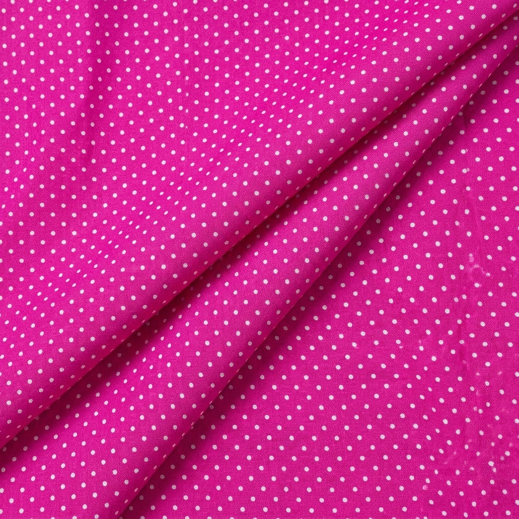 Folded Pink Polka Dots Cotton Fabric