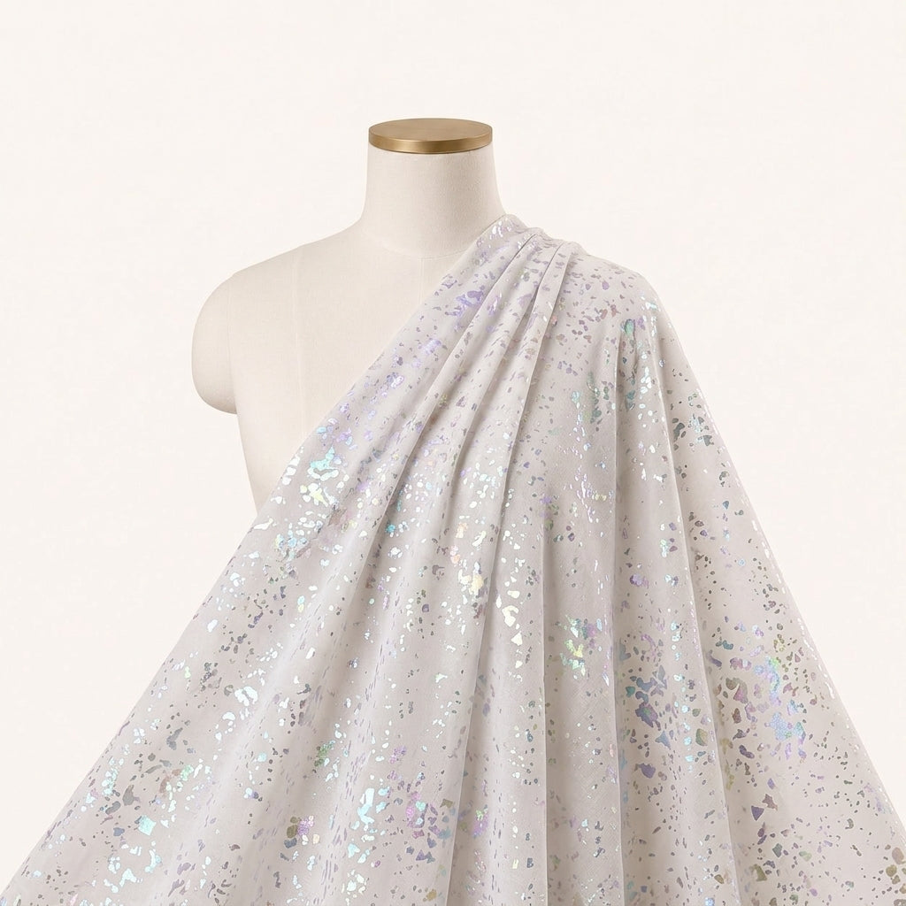 Violet Shimmer Tissue Fabric, draped as a saree