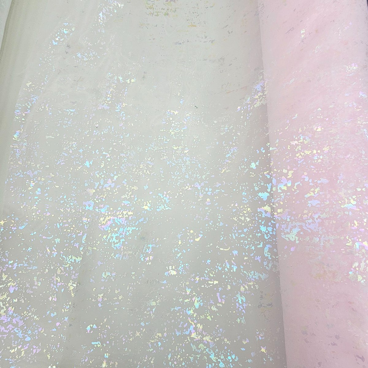 Pink Shimmer Tissue Fabric, laid flat