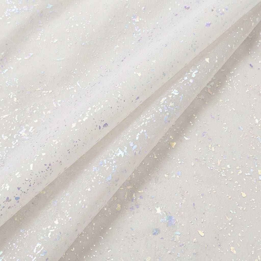 Folded White Shimmer Tissue Fabric