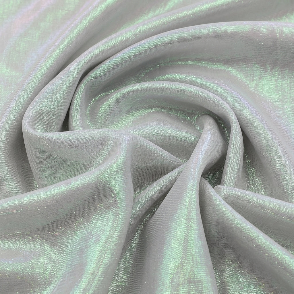 Swirled Blue Rainbow Tissue Fabric Showing Drape