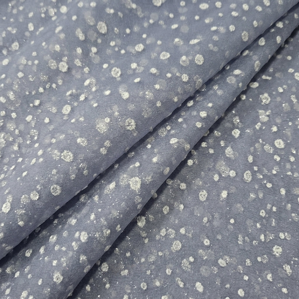 Folded Grey Butta Organza Fabric