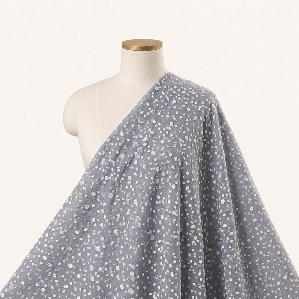 Grey Butta Organza Fabric Draped as a saree