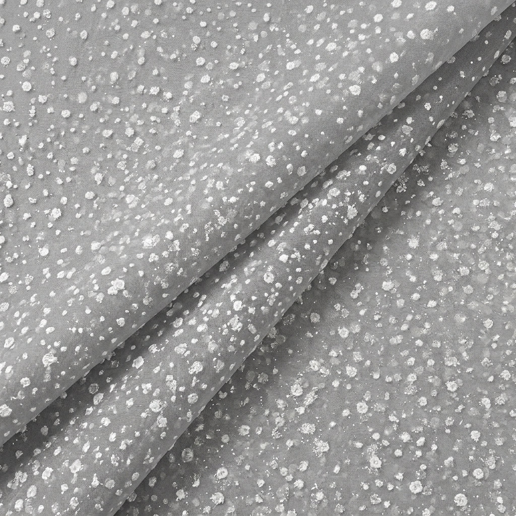Folded Light Grey Butta Organza Fabric