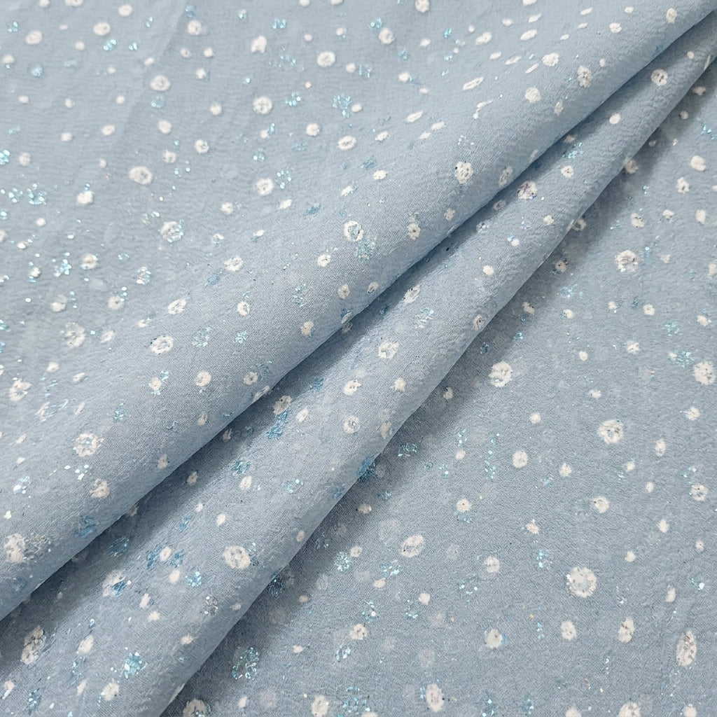 Folded Light Blue Butta Organza Fabric