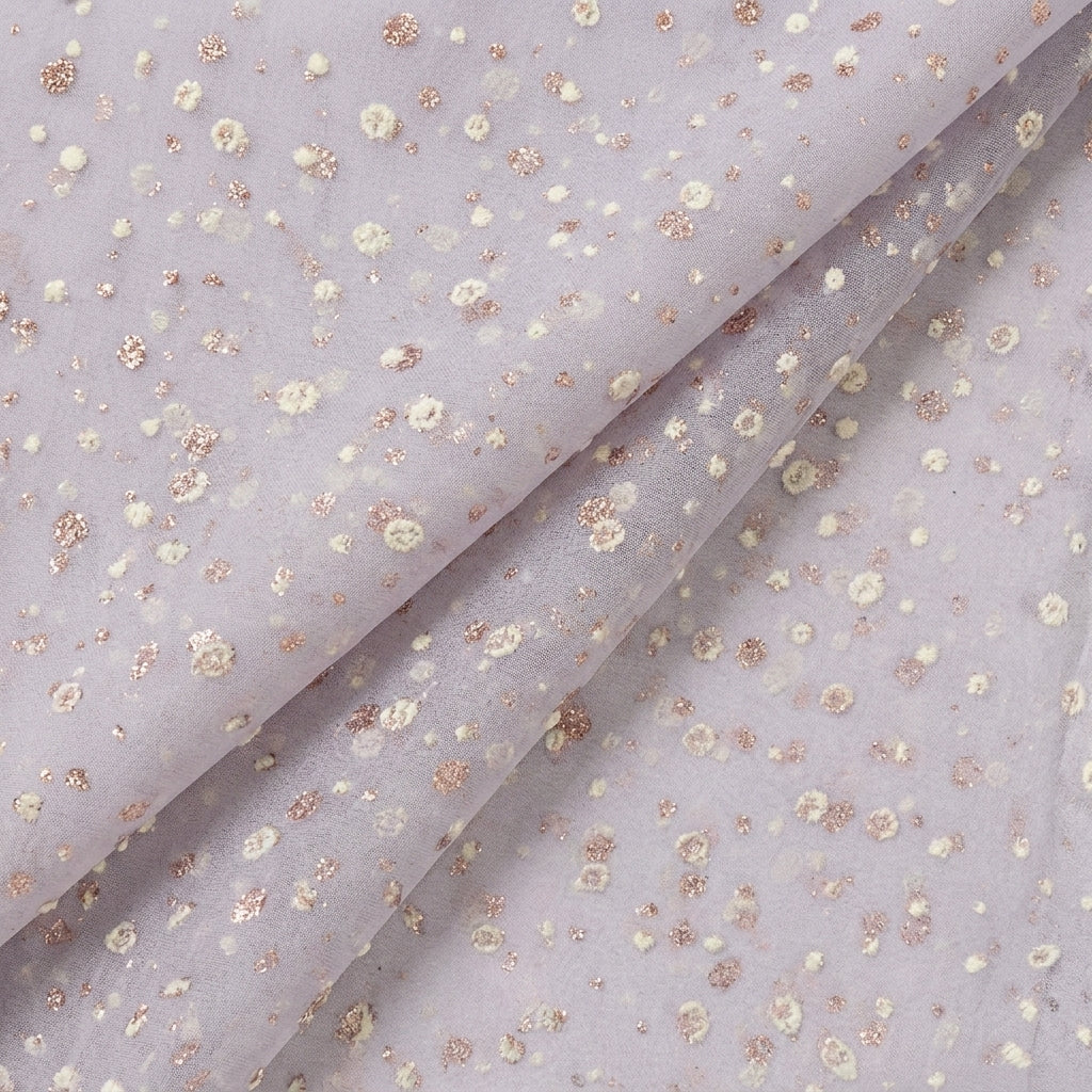 Folded Light Violet Butta Organza Fabric