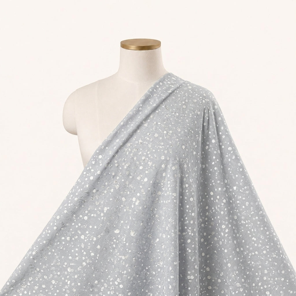 Grey Butta Organza Fabric Draped as a saree