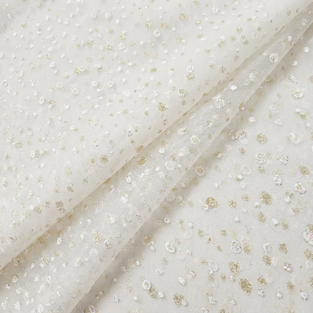 Folded Cream Butta Organza Fabric