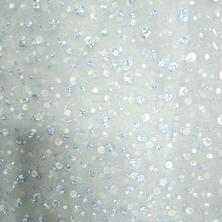 Green Butta Organza Fabric, laid flat