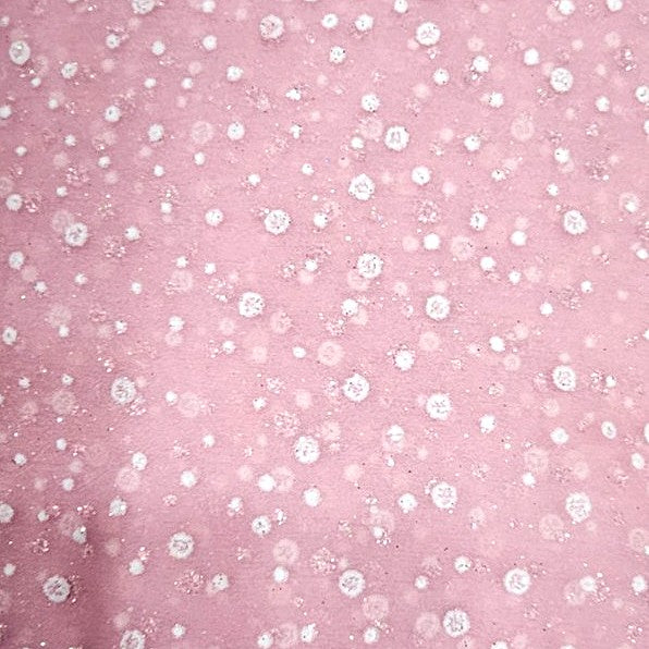 Pink Butta Organza Fabric, laid flat