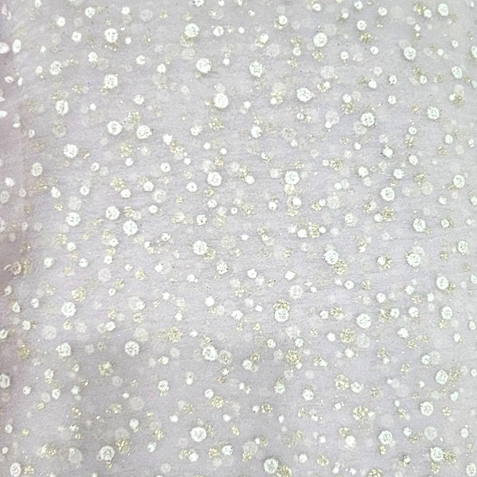 Light Lavender Butta Organza Fabric, laid flat