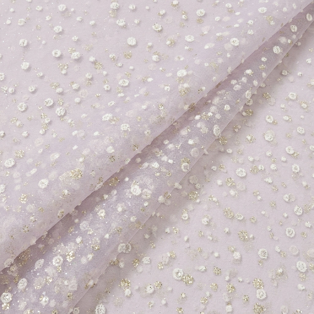 Folded Light Lavender Butta Organza Fabric
