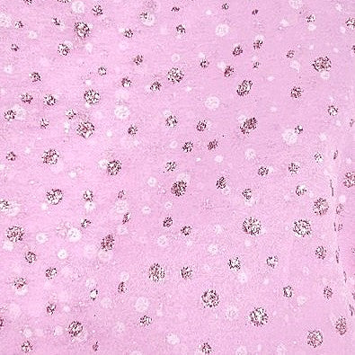 Pink Butta Organza Fabric, laid flat