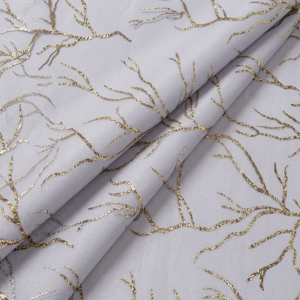 Folded Lavender Zari Organza Fabric