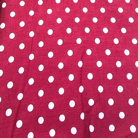 Dusty Pink Polka Dots Cotton Fabric, laid flat