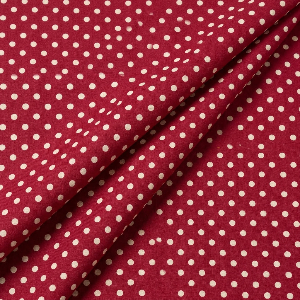 Folded Dusty Pink Polka Dots Cotton Fabric