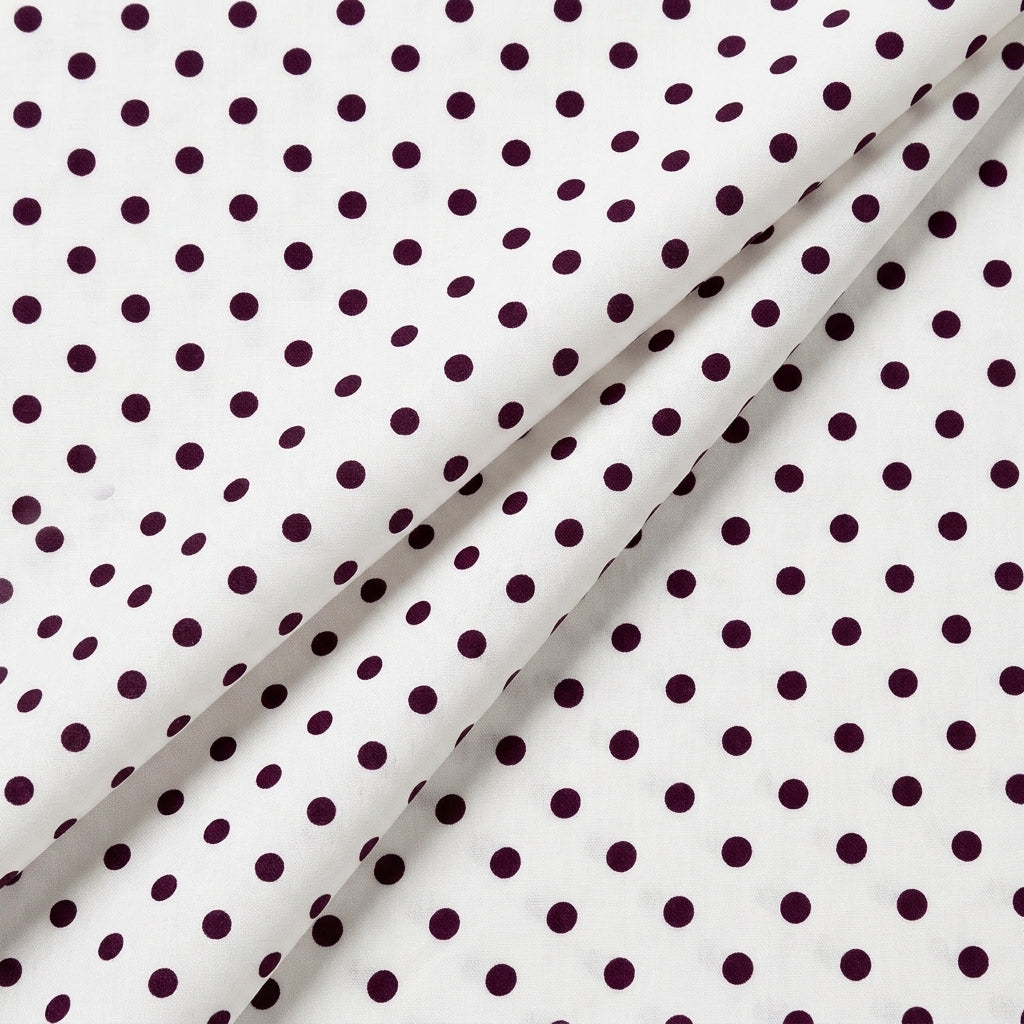 Folded White Polka Dots Cotton Fabric