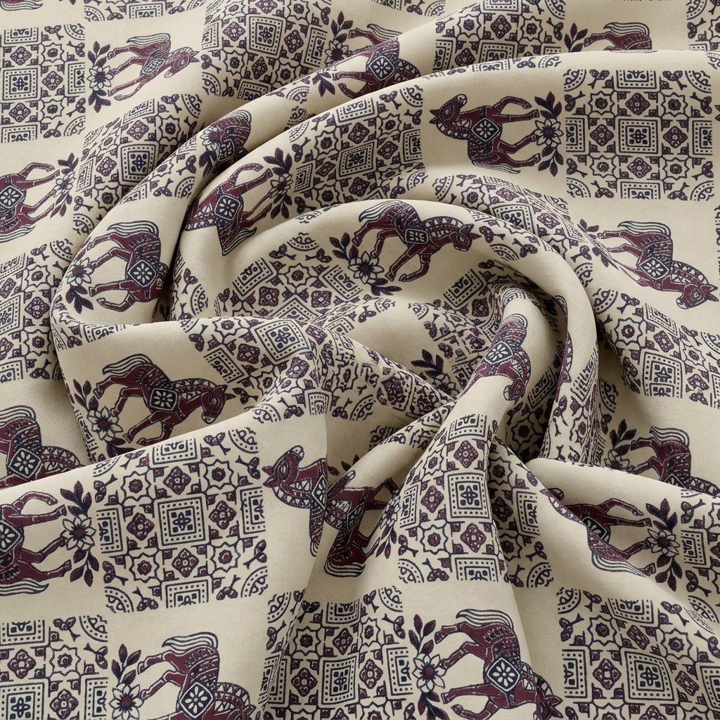 Swirled Cotton Printed Cotton Fabric Showing Drape