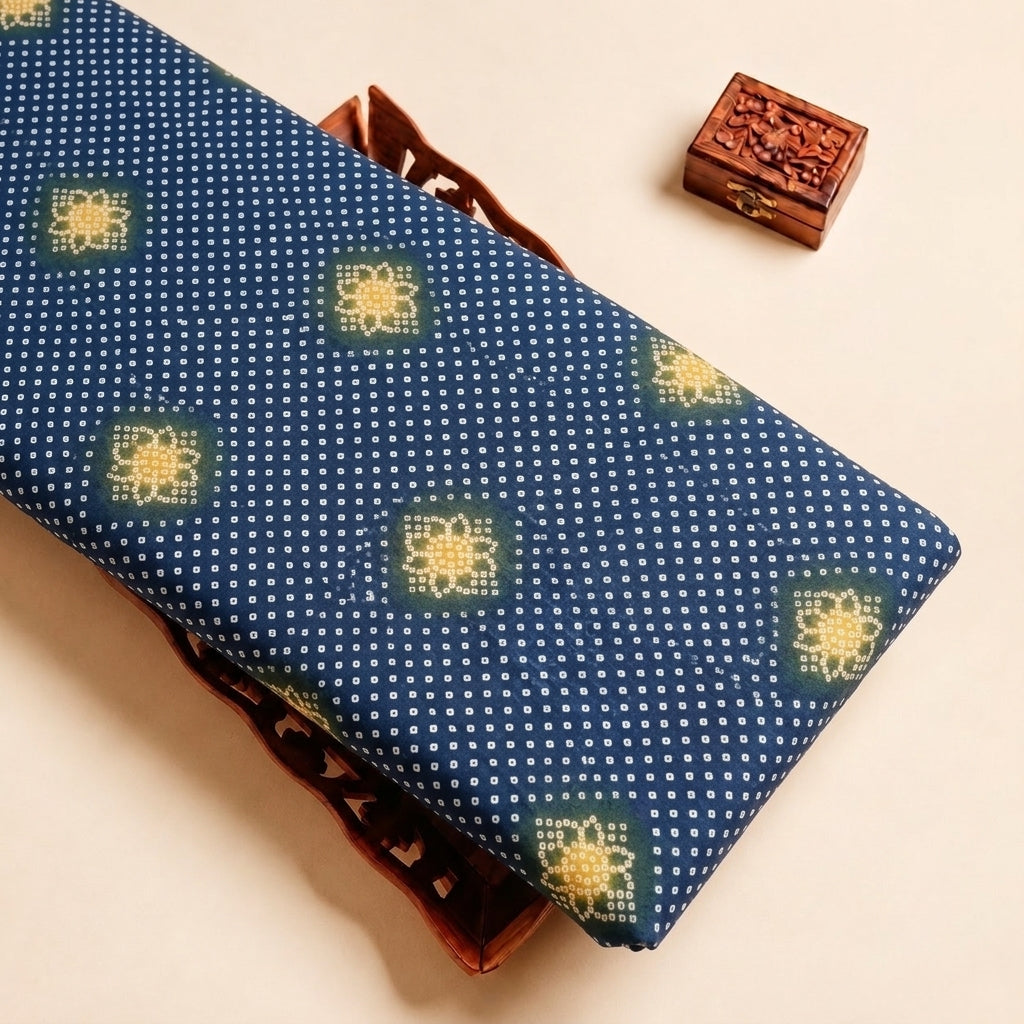 Blue Printed Cotton Fabric