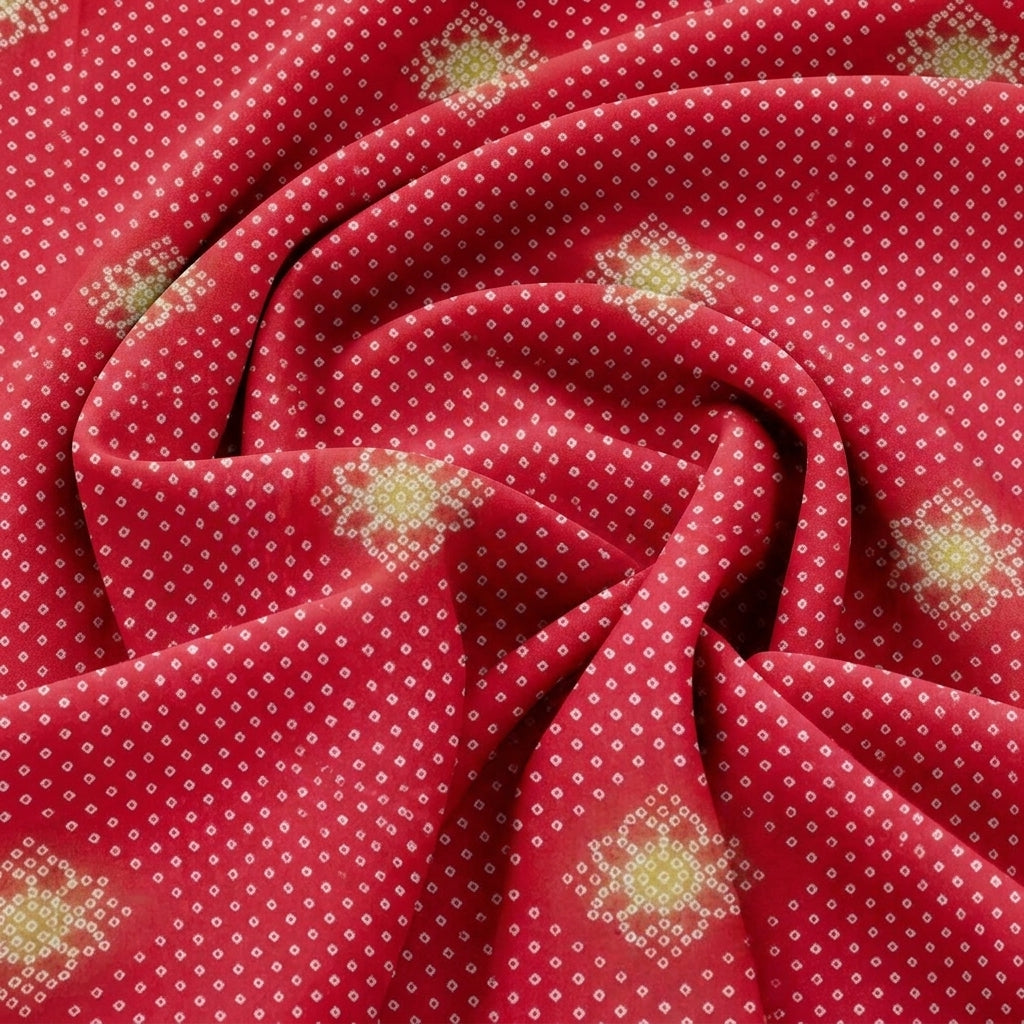 Swirled Maroon Printed Cotton Fabric Showing Drape