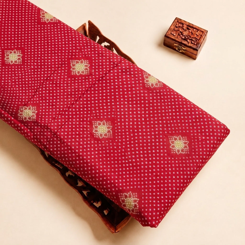 Maroon Printed Cotton Fabric