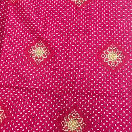 Pink Printed Cotton Fabric, laid flat