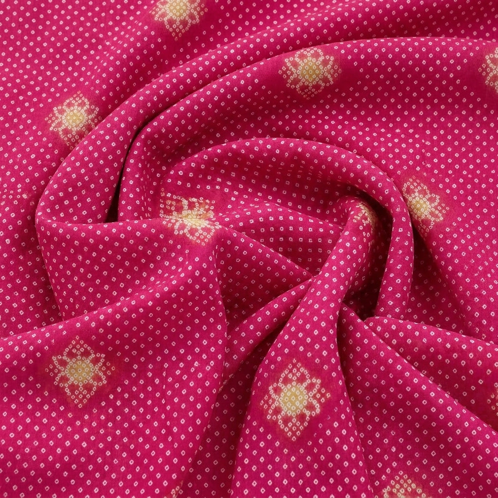 Swirled Pink Printed Cotton Fabric Showing Drape