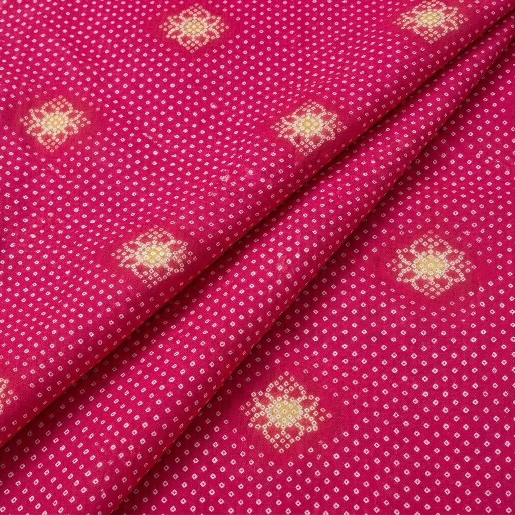Folded Pink Printed Cotton Fabric