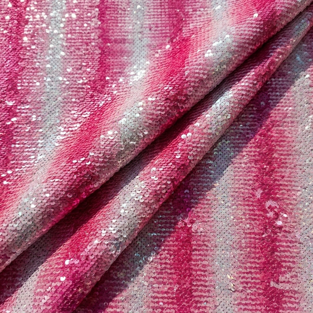 Folded Pink Embroidery Net Fabric