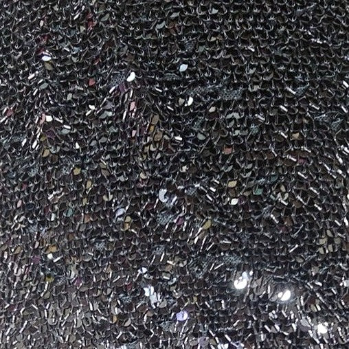 Black Embroidery Net Fabric, laid flat