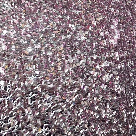 Pink Embroidery Net Fabric, laid flat