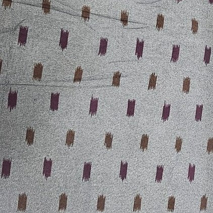 Yellow Ikat Cotton Fabric, laid flat