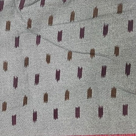 Red Ikat Cotton Fabric, laid flat