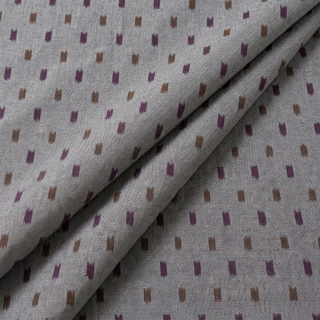 Folded Grey Ikat Cotton Fabric