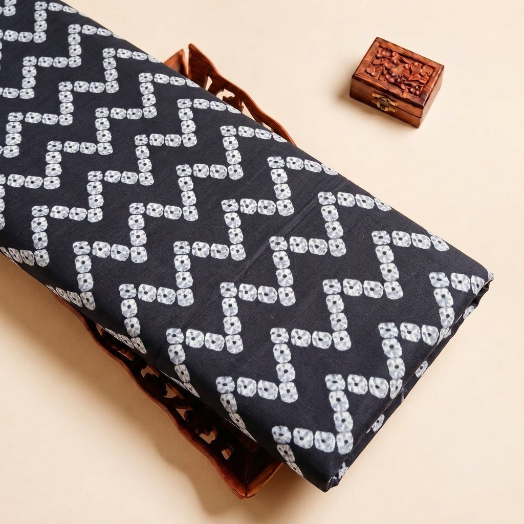 Black Chevron Cotton Fabric