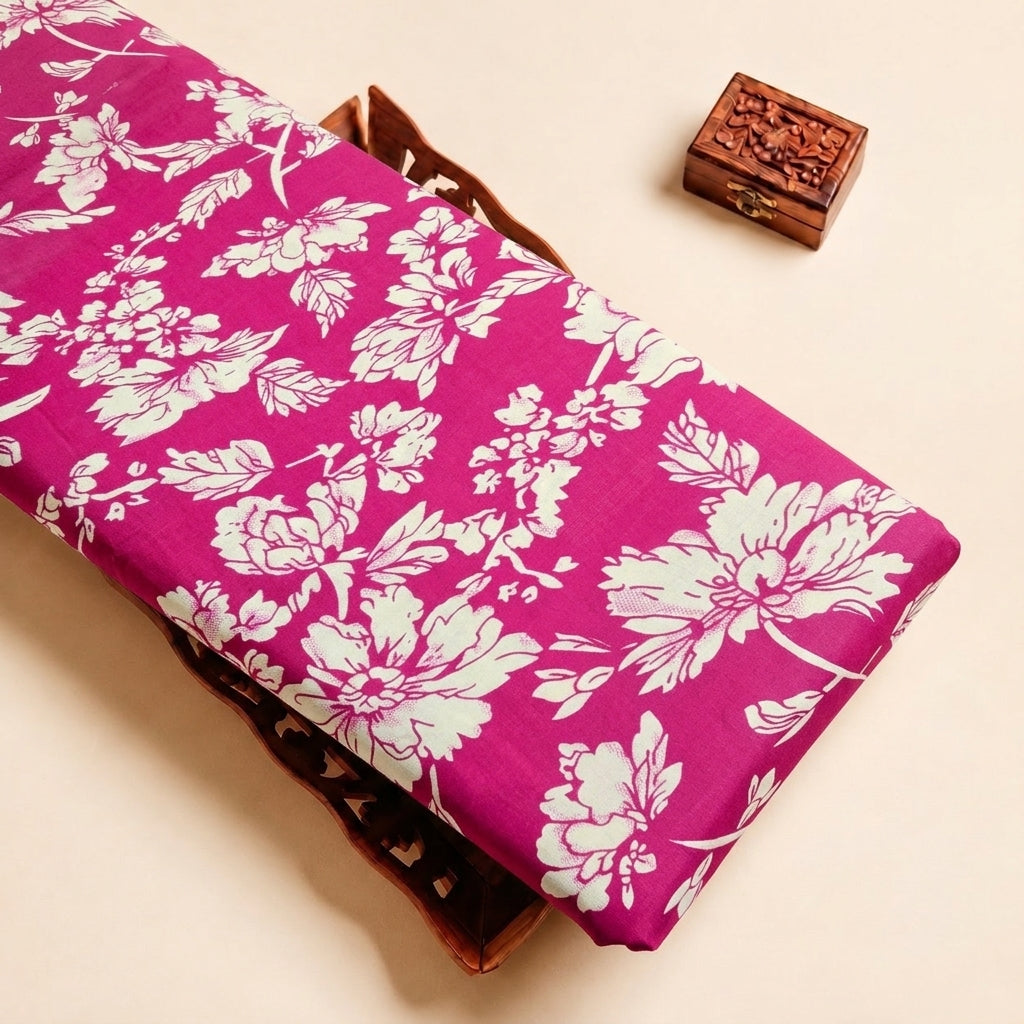 Pink Floral Cotton Fabric