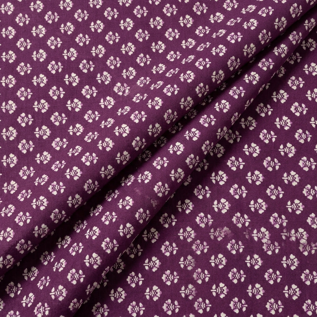 Folded Wine Floral Cotton Fabric
